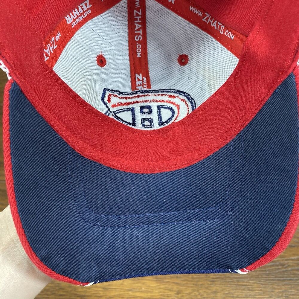 Zephyr Montreal Canadiens NHL Hat Men Mesh Inlay Navy Blue Red Z-Fit One Size - Picture 6 of 8